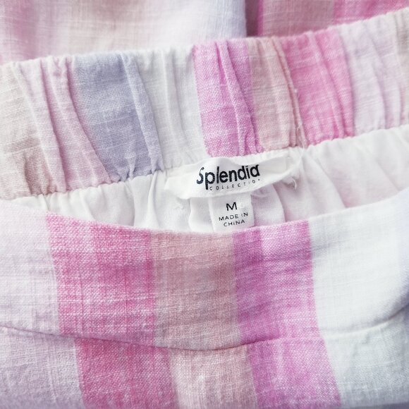 Splendid Pink Sunset Striped Linen A Line Maxi Skirt Ladies Size Medium - Picture 9 of 9